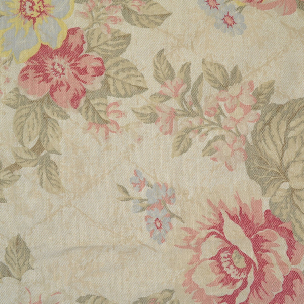 Covington Eleanors Garden Rose Light Beige Drapery Fabric Valerie-11 Remnant 26"