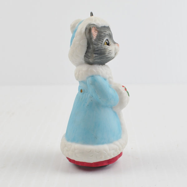 Vintage Hallmark Keepsake Christmas Kitty Ornament - Cat Kitten Christmas 1990