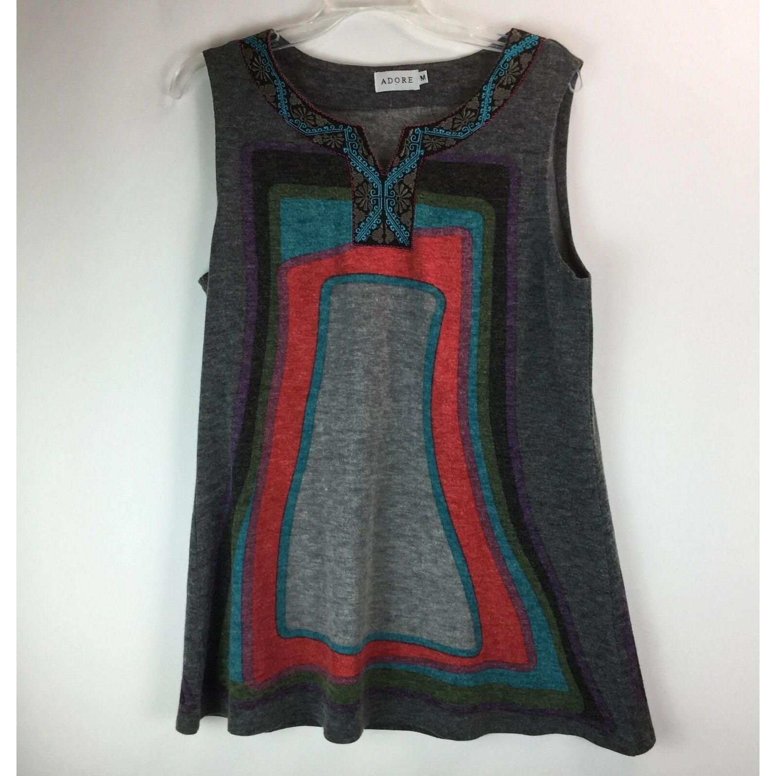 Adore Womens Tank Top Sleeveless Sweater - Size Medium - Gray