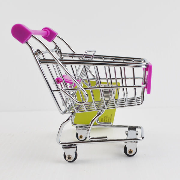 Realistic Mini Metal Shopping Cart Purple - Use with Mini Brands, Elf on a Shelf