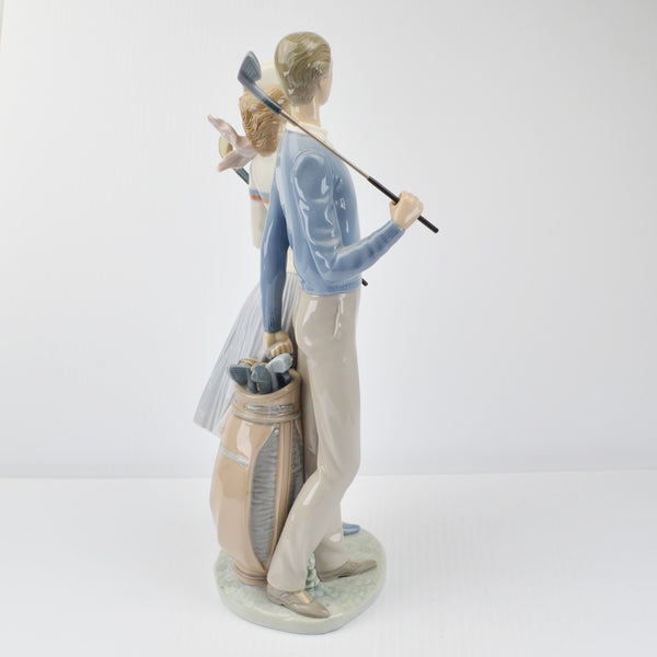 Vintage Lladro Porcelain Golfing Couple Figurine 1453 Retired Spain 1984 Golf
