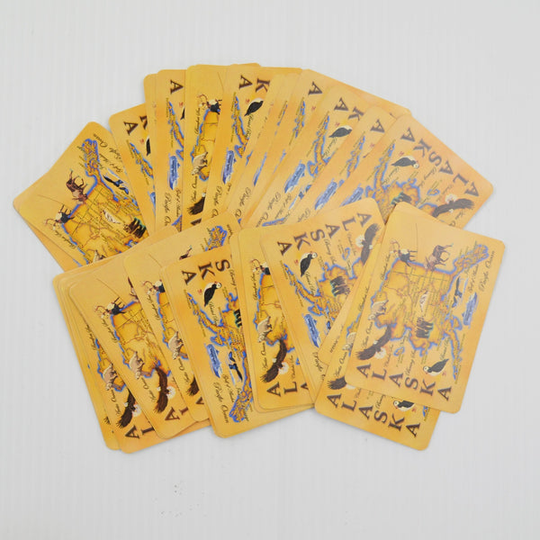 Vintage Alaska Souvenir Playing Cards 52 Plus 2 Jokers, Alaska Map in Tin Box