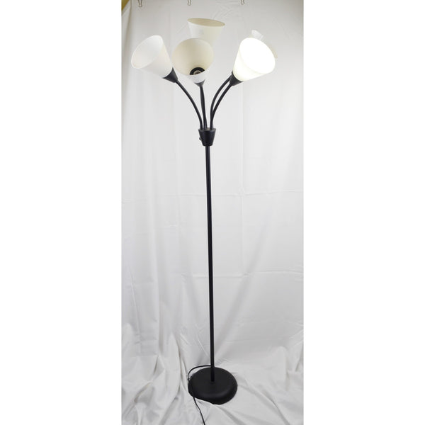 Black Floor Lamp - Adjustable Light Direction - 5 Cone / Flower Lights