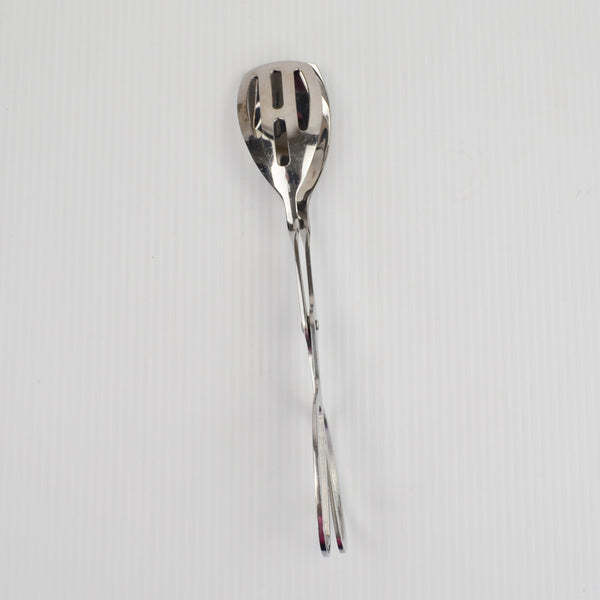 ONEIDA 18/8 Stainless Steel Salad Serving Tongs Scissor Style 10” Spoon/Flatedge