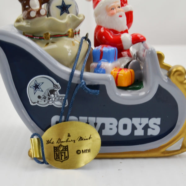 Danbury Mint Dallas Cowboys NFL Christmas Ornament Santa Sleigh 2008 - In Box