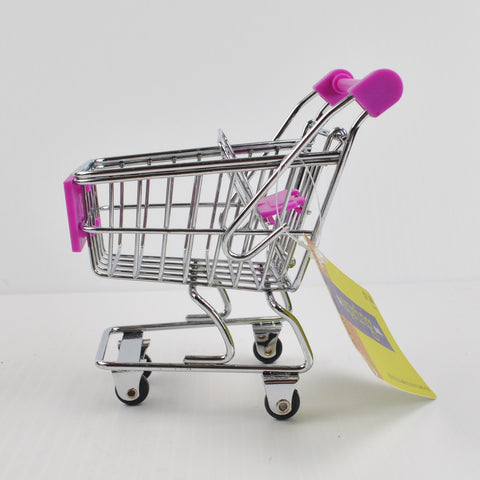 Realistic Mini Metal Shopping Cart Purple - Use with Mini Brands, Elf on a Shelf