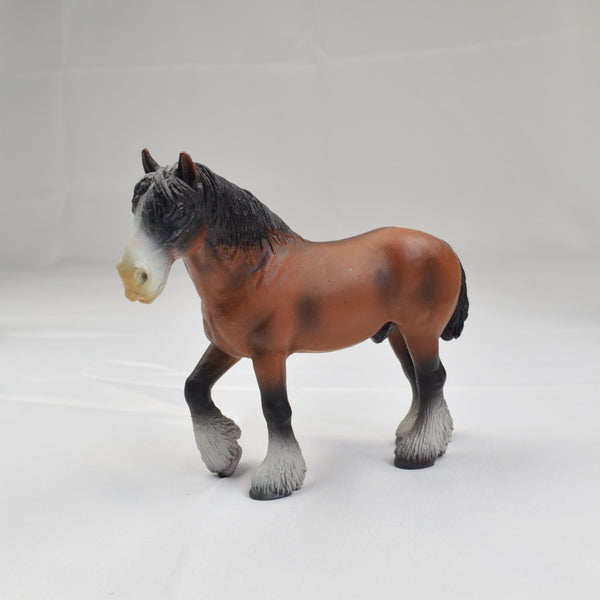 Vintage Schleich Clydesdale Bay Brown White Black Horse Figure Draft Horse 2000