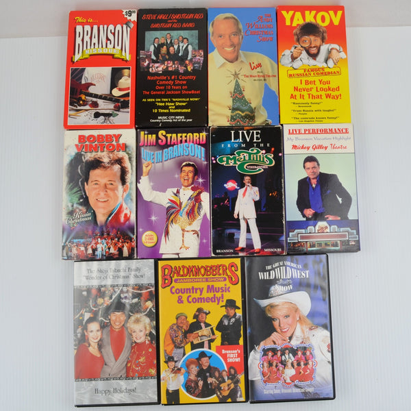 Lot of 11 Vintage BRANSON MISSOURI SOUVENIR VHS - Mel Tillis, Bobby Vinton