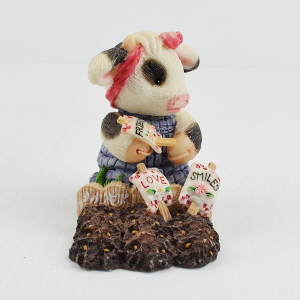 Mary’s Moo Moos “Sowing The Seeds Of Friendship” 1996 Enesco Cow Garden Figurine