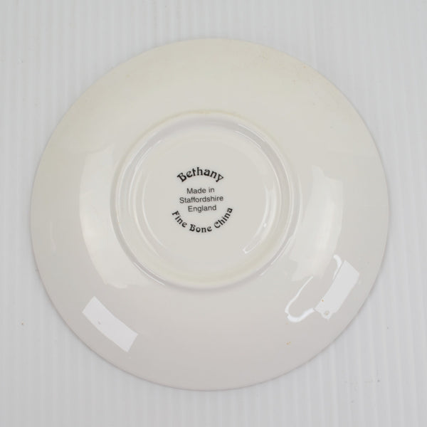 Set of 4 Bethany Floral Saucer Plates 5.5" Staffordshire England Fine Bone China