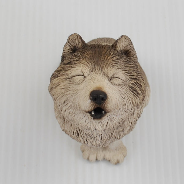 Vintage Sandra BRUE Gray Wolf Howling Sculpture  5 1/2" by Sandicast 1995