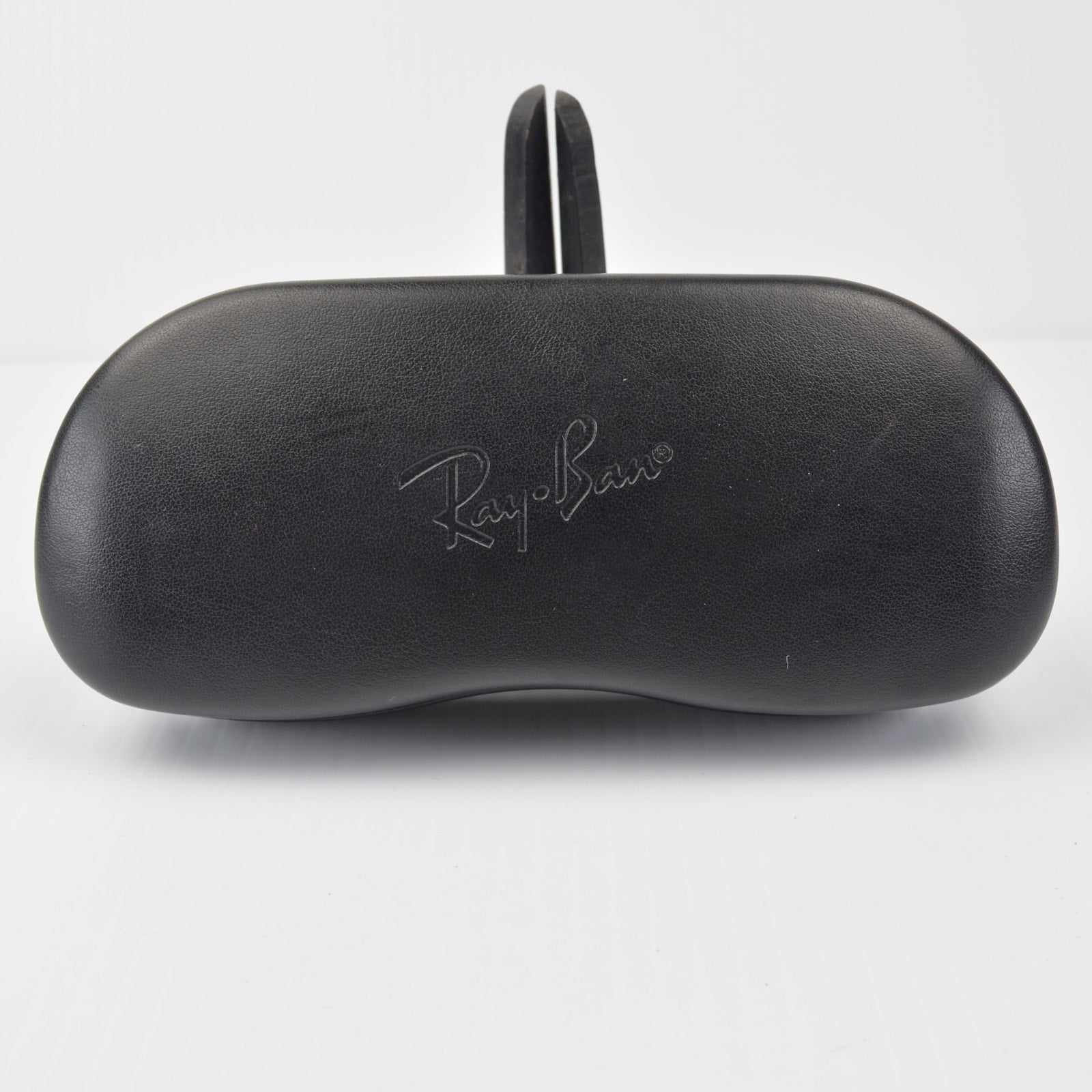Ray Ban Sunglass Case - Black Leather Hard Snap Clamshell Glasses Case - Large