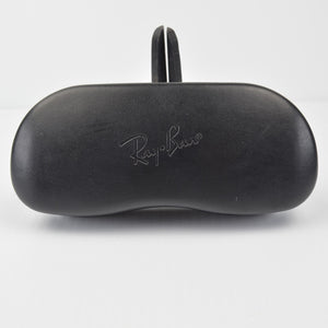 Ray Ban Sunglass Case - Black Leather Hard Snap Clamshell Glasses Case - Large