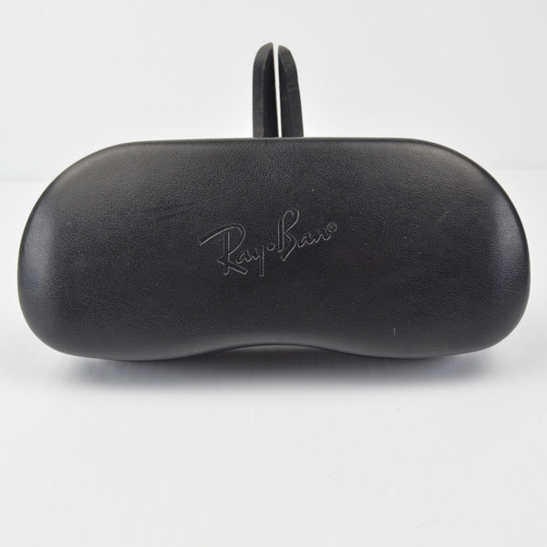 Ray Ban Sunglass Case - Black Leather Hard Snap Clamshell Glasses Case - Large