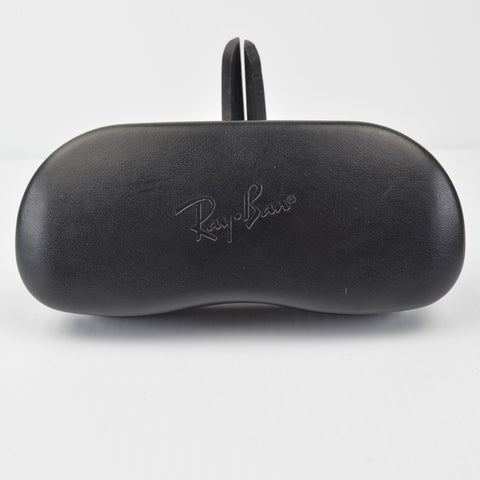 Ray Ban Sunglass Case - Black Leather Hard Snap Clamshell Glasses Case - Large