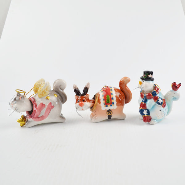 Dillard's Trimmings Cat Bobble Head Christmas Ornaments - Set of 3