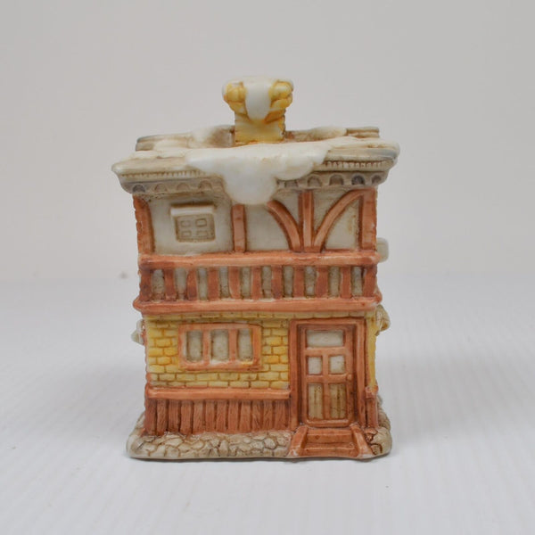 Lot 3 Mini Christmas Village Houses, Fabric Shop, Bakery, Grocery + Light Cords
