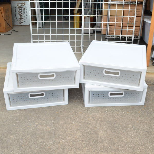 Plastic 4 Drawer Stacking Storage - 20"x20" - Stacked Together 28.5" Tall