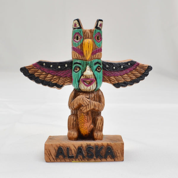 ACE Souvenir Alaska Tribal Totem Statue Figurine Folk Art Hand Painted Resin 4"