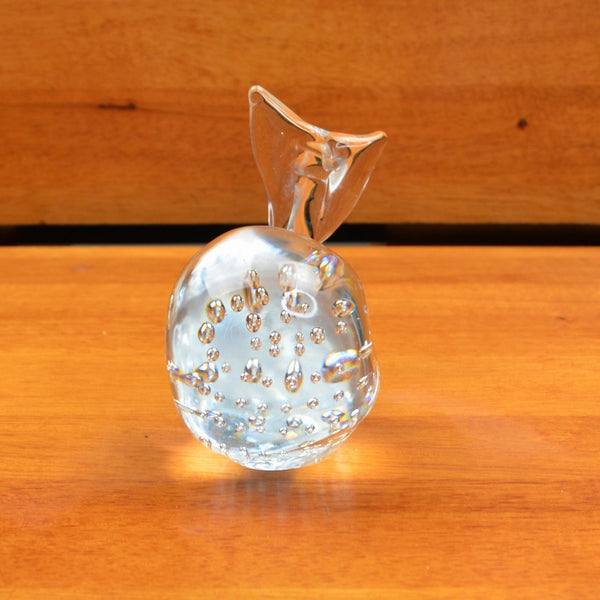 Vintage Blown Art Glass Whale Figurine Paperweight - Bubbles, Flat  Bottom