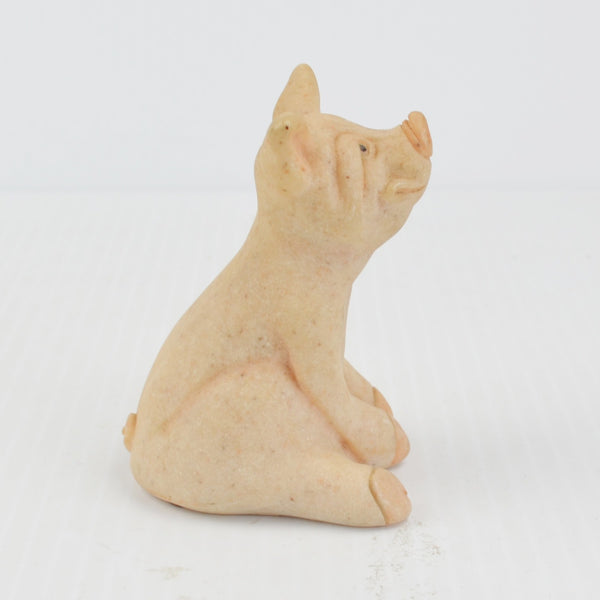 Quarry Critters Petunia Pig - Sitting Stone Pig Figurine - 2000 Second Nature