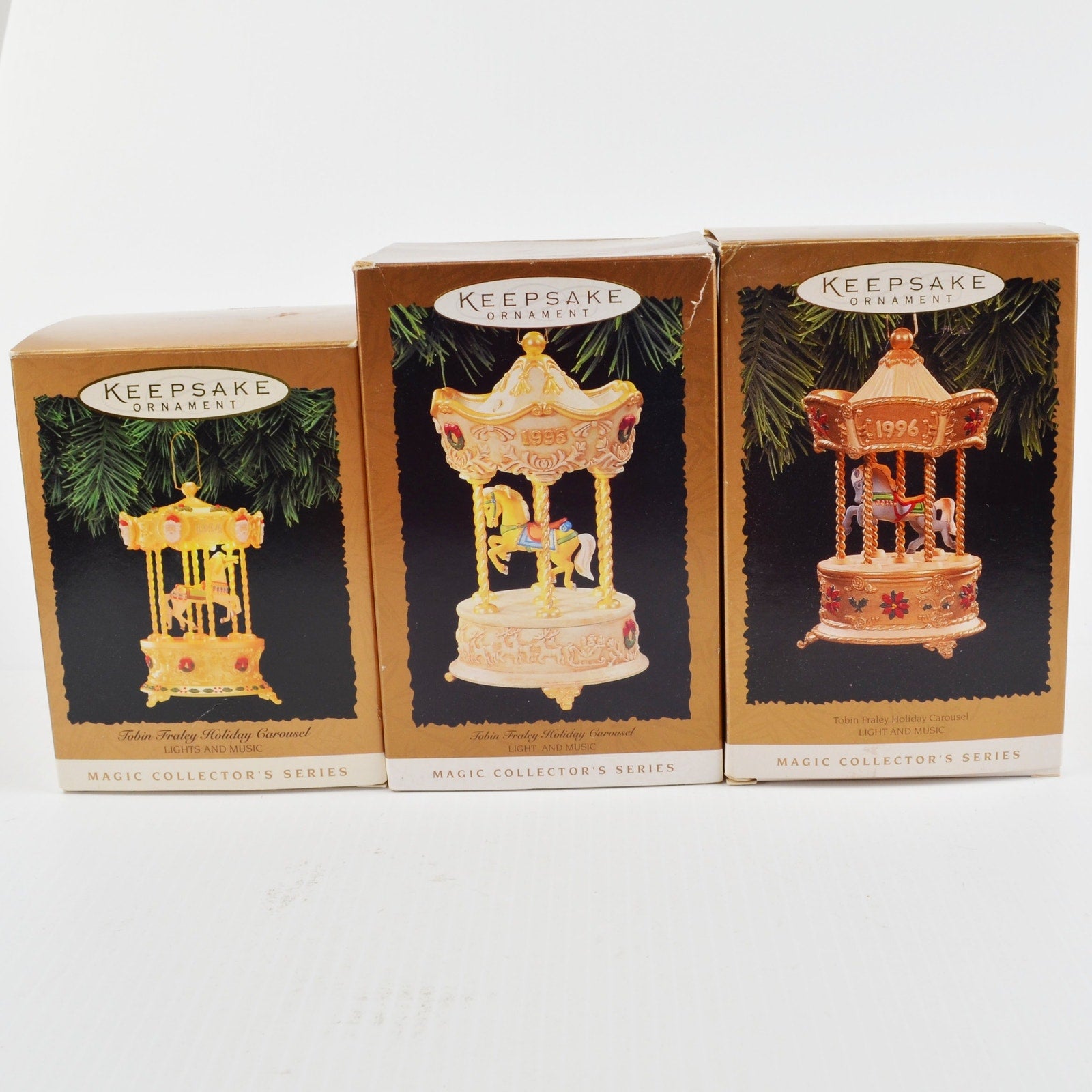 Hallmark Keepsake Tobin Fraley Holiday Carousel Christmas Ornaments 1994-96 Lot