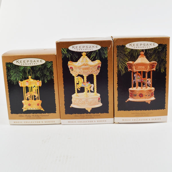 Hallmark Keepsake Tobin Fraley Holiday Carousel Christmas Ornaments 1994-96 Lot