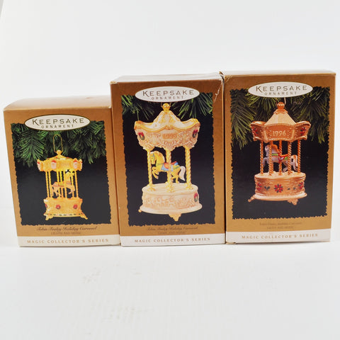 Hallmark Keepsake Tobin Fraley Holiday Carousel Christmas Ornaments 1994-96 Lot