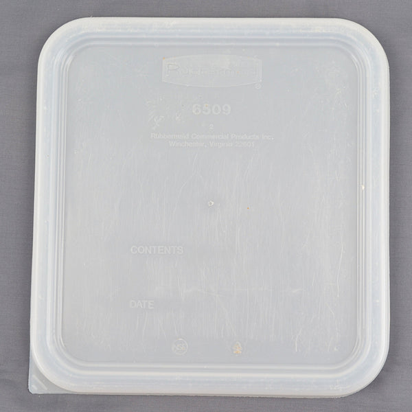 Lot of 2 Rubbermaid Commercial Square Storage Containers With Lids, 4 Qt, Clear