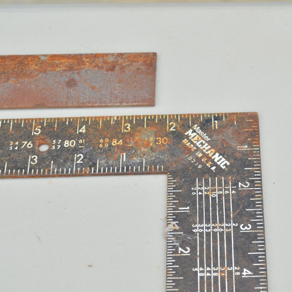 2 Vintage Square Rulers - Master Mechanic Made in USA - Some Rusty