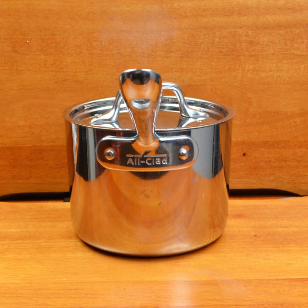 All-Clad D3 2 Quart Stainless Steel Covered Saucepan Cookware Pot with Lid
