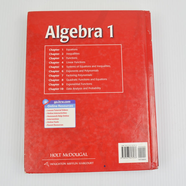 Holt McDougal Algebra 1 - Student Text – 2012 Common Core Edition (A2)