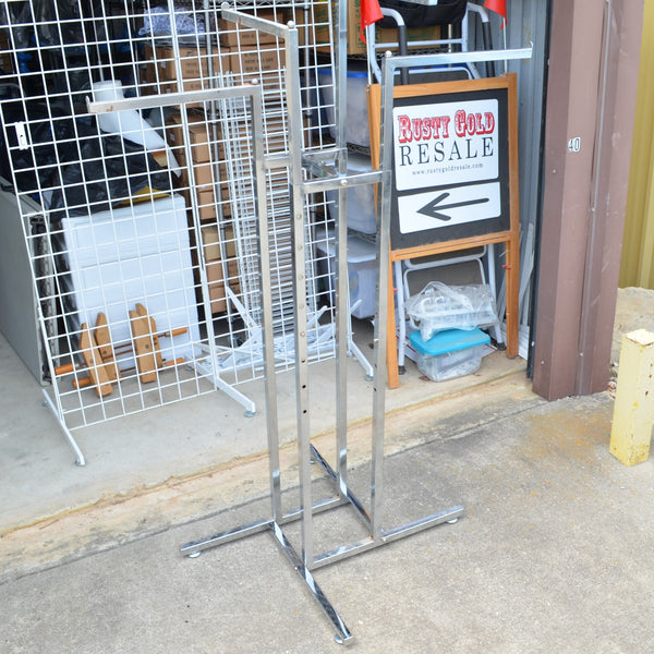 4 Arm Chrome Clothing or Purse Display Fixture Retail Store Display - Adjustable