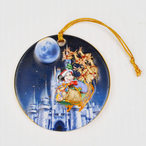 Walt Disney World Magical Holiday Season Ornament Embossed - Mickey Santa Sleigh