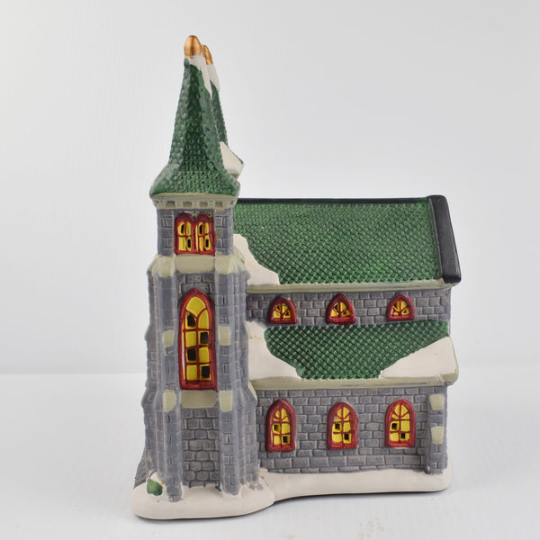 Holiday Time Village Christmas Victorian Cathedral with Light Cord - 2021