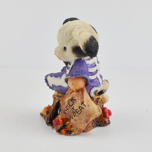 Mary’s Moo Moos “Who Are Moo” 1996 Enesco Cow Skeleton Owl Halloween Figurine
