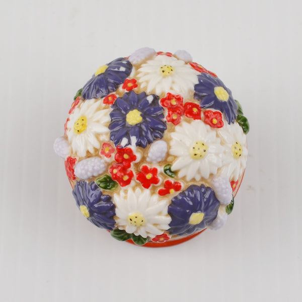 National Home Gardening Club Porcelain Trinket Box “Flower Pot” with Bee / Rake