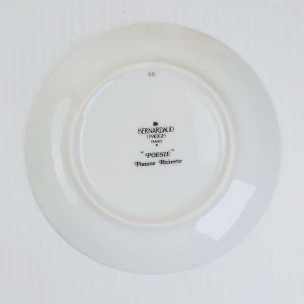 Bernardaud Limoges Canape Plates 6 Poesie/Poetry Porcelain Appetizer Set France