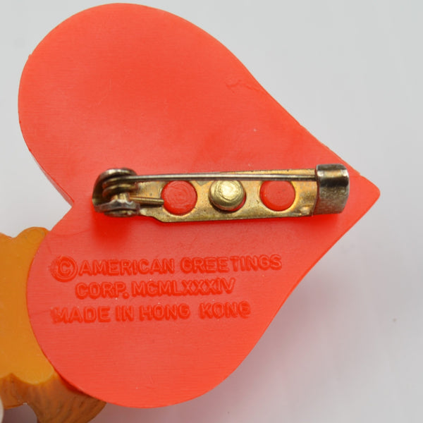Vintage Care Bears Tenderhearted Bear Pin - 1984 - American Greetings