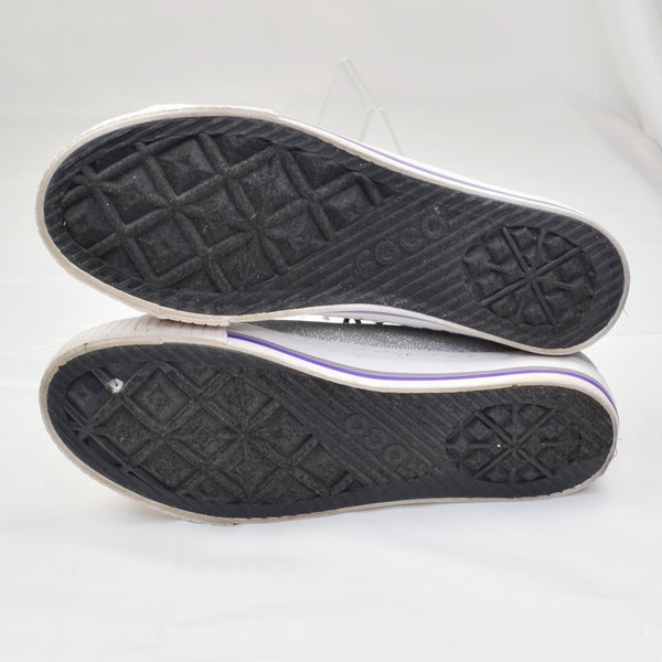 Foco TCU Horned Frogs Glitter Purple/Silver Sneakers Womens Size 9 - Lock Laces