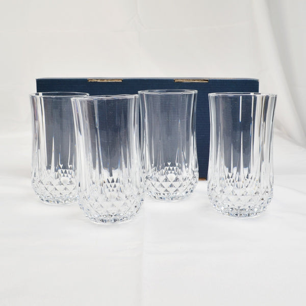 Cristal D’Arques Longchamp 5.25" Highball Glasses Set of 4 Crystal Tumblers