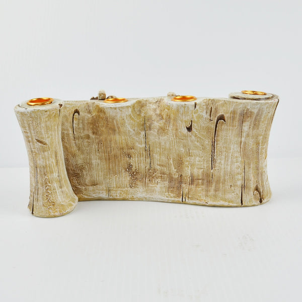 Nativity Scene 3D Embossed Scroll Design Advent Candle Holder - Christmas Decor