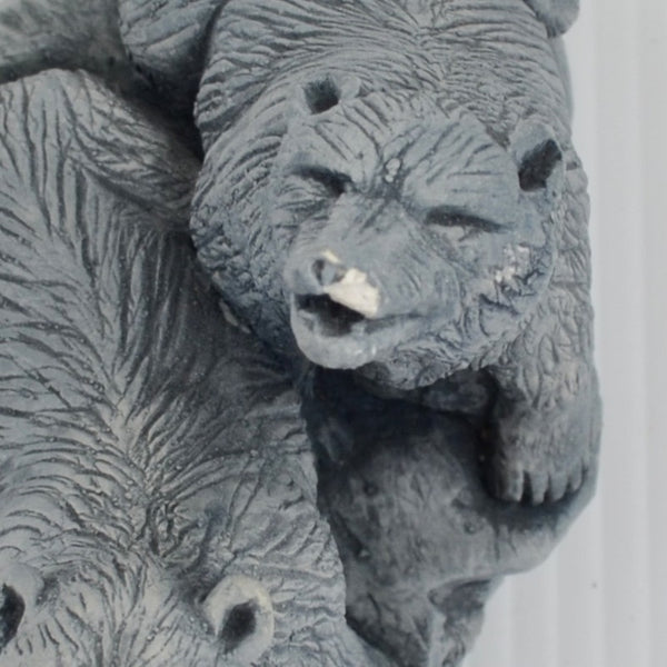 Howling Wolf Wolves Sculpture Figurine Mt. St. Helens Volcanic Ash - Artisan