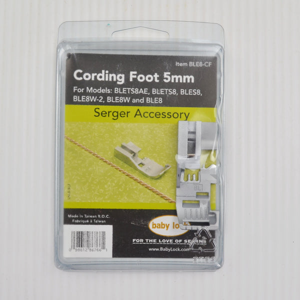 Baby Lock Cording Foot 5mm Serger Accessory BLE8-CF FOR BLE8W-2 BLE8W BLE8