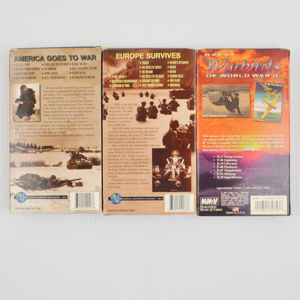 WWII Battle For Europe Warbirds VHS Lot 3 - America Goes To War, Europe Survives