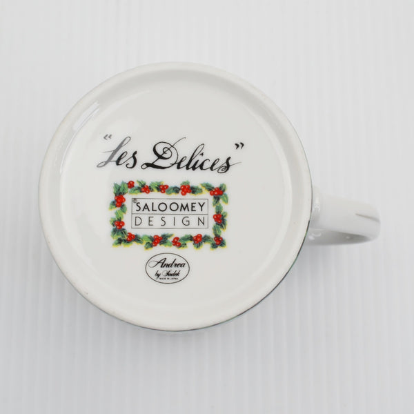 Andrea by Sadek Strawberry Cake Coffee Mug "Les Delices" Japan Porcelain Vintage