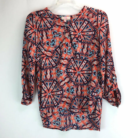 GB Girls Top - Multi Color - Aztec Pattern - Size Large - Colorful Shirt