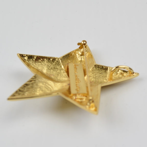 Star Brooch - Scarf Pin, Pendant, Ornament Gold Tone - Christmas Home Interiors