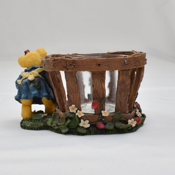 Boyds Bears Miss Bearypickins Candle Votive Holder - Strawberries Basket