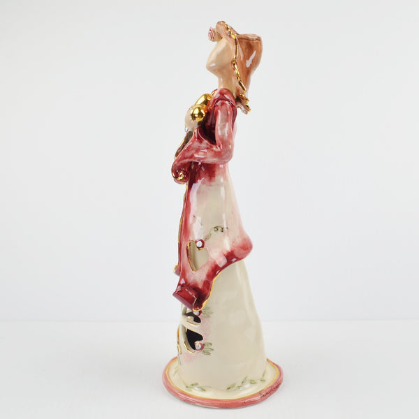 Blue Sky Clayworks - Signed by Heather Goldminc - Lady Taper Candlestick 12.5”